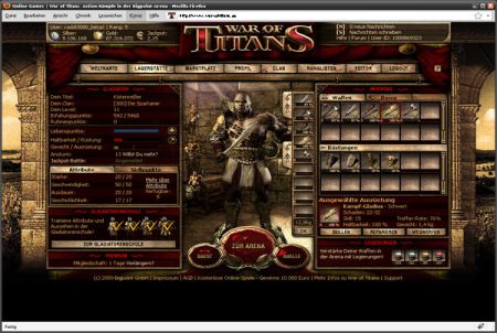 Charakter aus dem Browsergame War of Titans