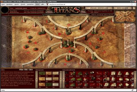 Karte aus dem Browsergame War of Titans