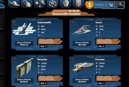 Nemexia Raumschiffe erstellen
