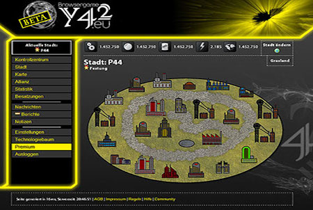 Stadt im Browsergame Y42