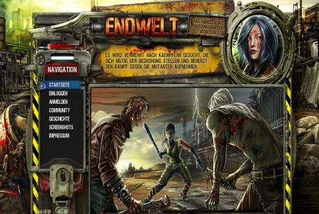 die Startseite bei dem Browsergame Endwelt