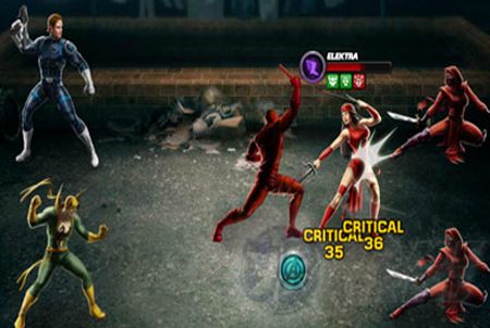 Kampfszene bei Marvel: Avengers Alliances