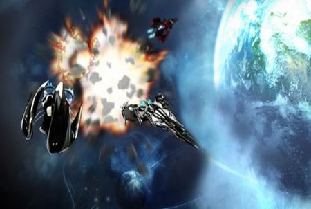 explodierendes Raumschiff bei Nova Raider