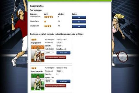 das private Arbeitszimmer bei Online Tennis Manager