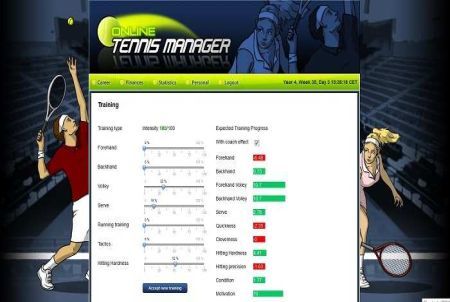Training bei Online Tennis Manager