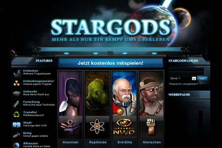 Allianzwahl im Browsergame Stargods